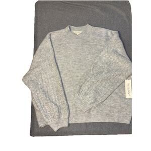 78 And Sunny Marled Cable Sweater Heather Gray Sz 1x NWT Cozy Cottagecore